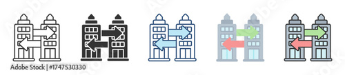 Merger Icon Set Multiple Style Collection