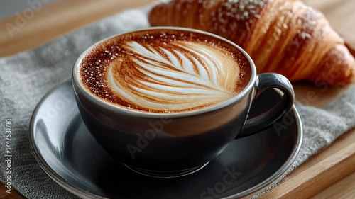 Coffee and croissant breakfast