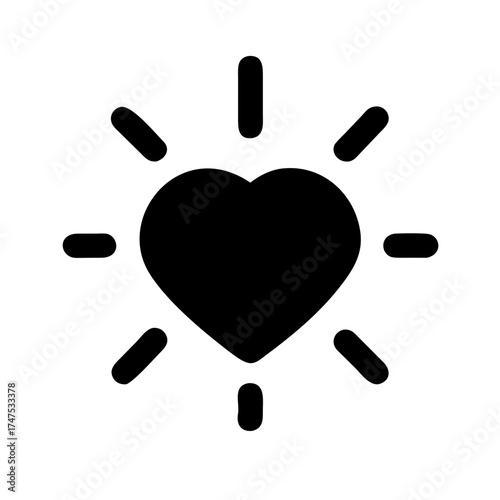 Heart with radiating lines for love and affection