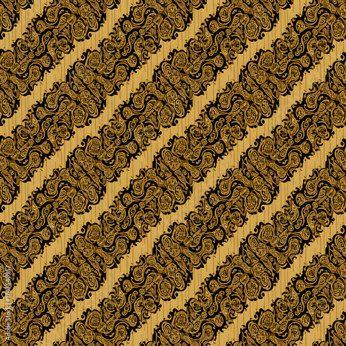 Traditional Batik Parang Classic. Seamless pattern background.