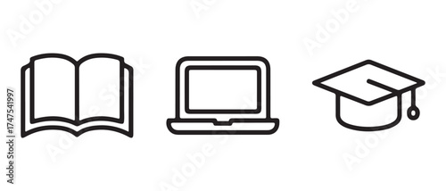 Education icon set. isolated on white background vector illustration symbol.