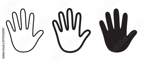 Handprint icons. set. isolated on white background, hand symbol, vector illustration.