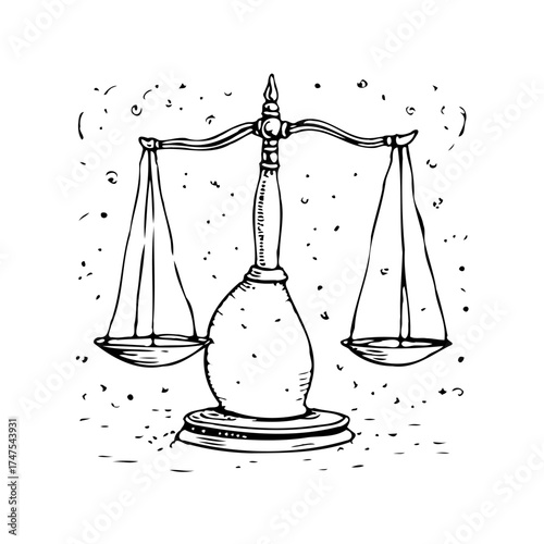 Elegant balance scale illustration embodies justice fairness decisions law and equilibrium a