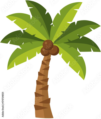 Cartoon flat coconut tree vector