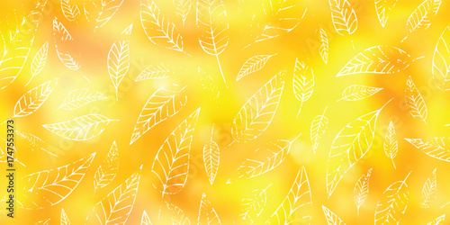 Autumn background of leaves, seamless pattern, vector design