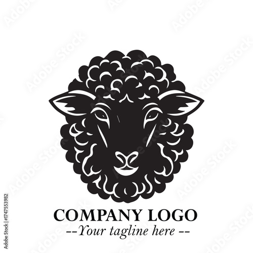 Head of Sheep Logo Symbol in Minimalist Modern Vector Design for Farm, Agriculture, and Wool Branding