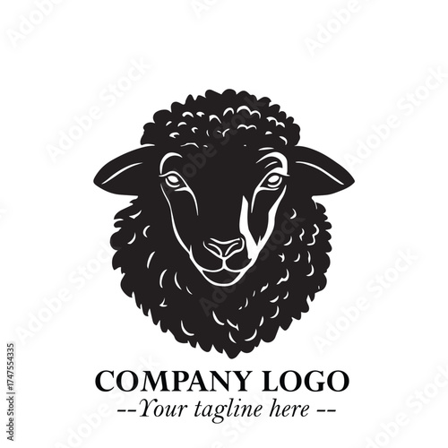 Head of Sheep Logo Symbol in Minimalist Modern Vector Design for Farm, Agriculture, and Wool Branding