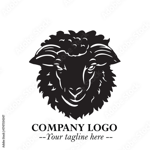 Head of Sheep Logo Symbol in Minimalist Modern Vector Design for Farm, Agriculture, and Wool Branding