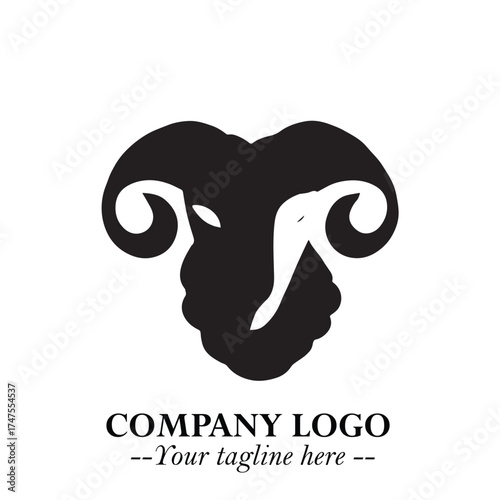 Head of Sheep Logo Symbol in Minimalist Modern Vector Design for Farm, Agriculture, and Wool Branding