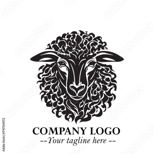 Head of Sheep Logo Symbol in Minimalist Modern Vector Design for Farm, Agriculture, and Wool Branding