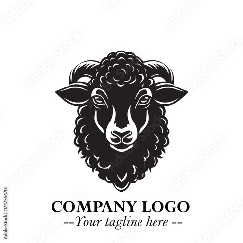 Head of Sheep Logo Symbol in Minimalist Modern Vector Design for Farm, Agriculture, and Wool Branding