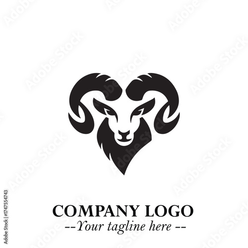 Head of Sheep Logo Symbol in Minimalist Modern Vector Design for Farm, Agriculture, and Wool Branding