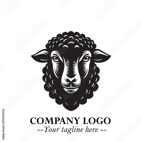 Head of Sheep Logo Symbol in Minimalist Modern Vector Design for Farm, Agriculture, and Wool Branding