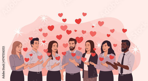 People Embrace Hearts, Celebrating Love, Unity, and Connection in Shared Affection