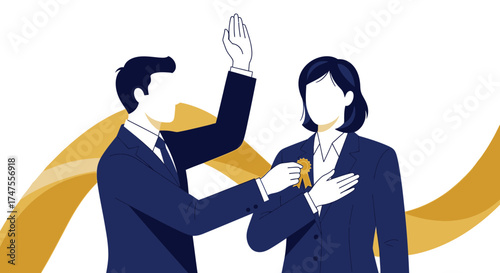 Official Swearing In With Honor, Loyalty, Commited To The Principles Of The Job Duties