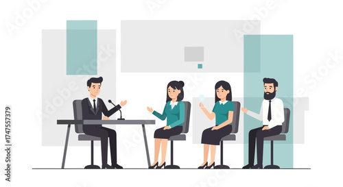 Panel Discussion Featuring Professionals Expressing Ideas During a Thoughtful Meeting