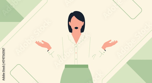 Presentation From Professional Woman With Gesture For Information And Communication