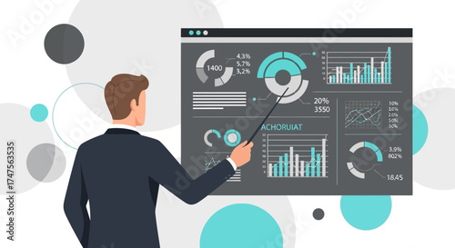 Presentation Of Data On Informative Charts And Diagrams For Business Projects, Analysis