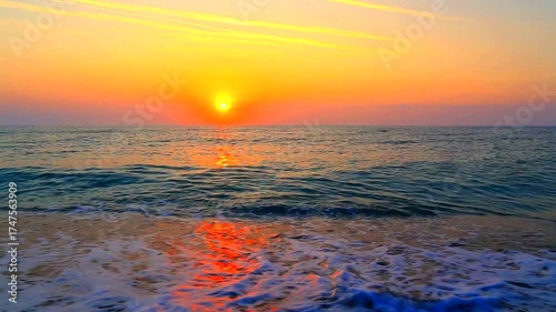 Beautiful summer sunrise over the beach