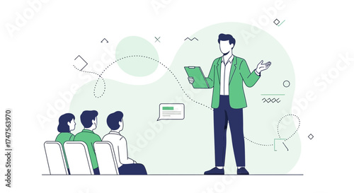 Presenter Delivers An Inspiring Lecture To A Group Of Attentive Listeners In An Auditorium Setting