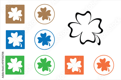 set of four leaf icons for design