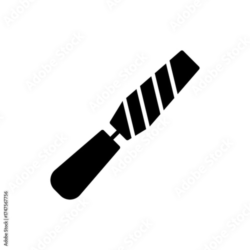 Simple Black File Tool Icon on White Background