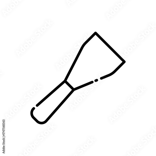 Minimalist Spatula or Scraper Outline Icon Design