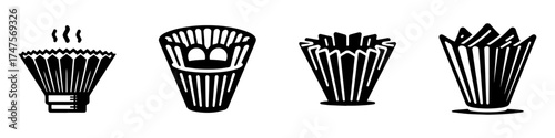 Modern Minimalist Coffee Filter Paper Icon, Flat Silhouette of a Brewing Tool Vector for Café Illustration Design