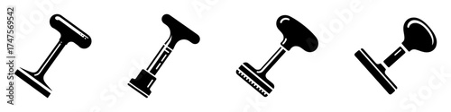 Modern Minimalist Coffee Tamper Icon, Flat Silhouette of a Barista Tool Vector for Café Illustration Design