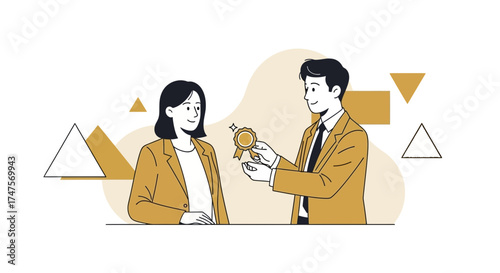 Presenting an Award for Exceptional Dedication and Achievement in Professional Endeavors