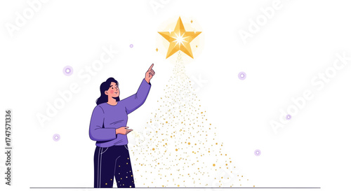 Reaching For the Star: A Woman Embodies Aspiration, Goals, and Dreams and Achievment