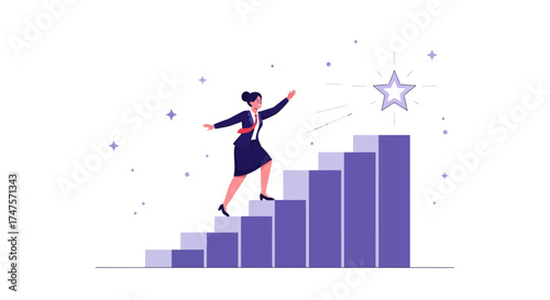 Reaching For The Star: A Professional Woman Climbing Business Ladders Of Success
