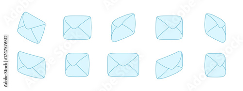 3D envelope vector icon, isometric design for communication and email, mail letter concept showing envelope twice. Isolated illustration for internet, web, business contact, digital post and modern