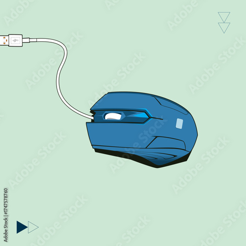 Wired mouse vector design EPS.
