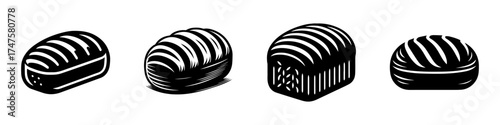 Chocolate candies with striped patterns delicious treats sweet dessert.