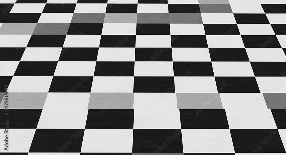 Fototapeta premium Classic black and white checkered flooring design