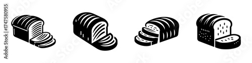 Sliced Bread Loaves Illustration: A Collection of Bakery Delights.