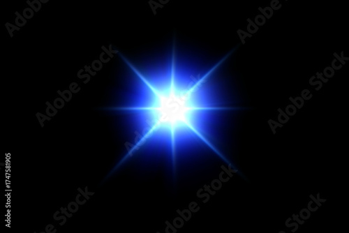 Wallpaper Mural Bright blue star glowing against a dark background. Torontodigital.ca