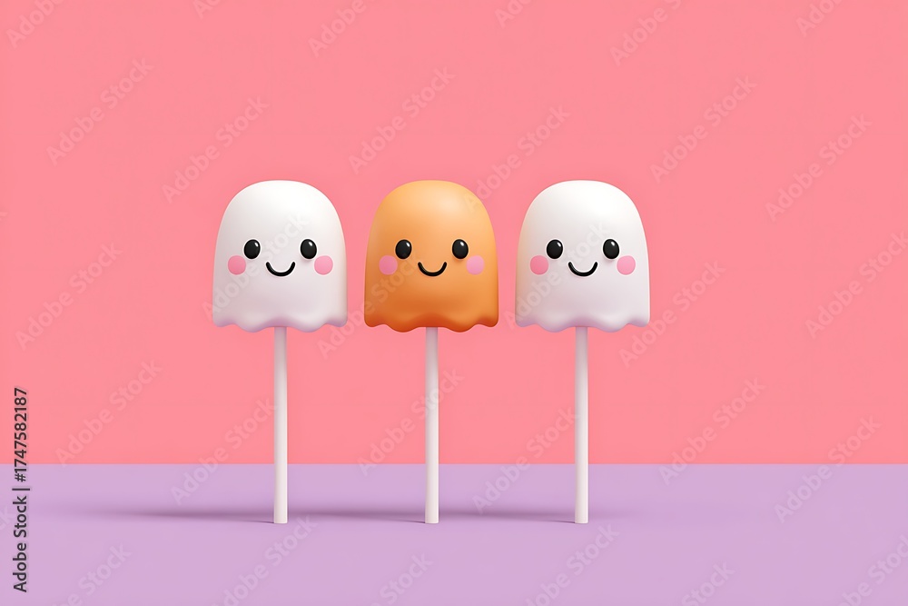 Obraz premium Cute candies with Blank Space, Halloween background.