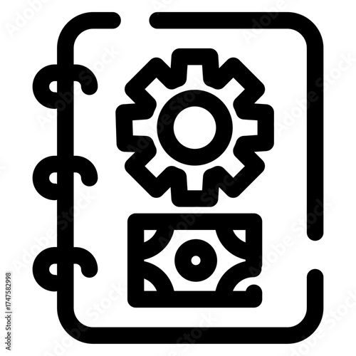 Finance management book icon