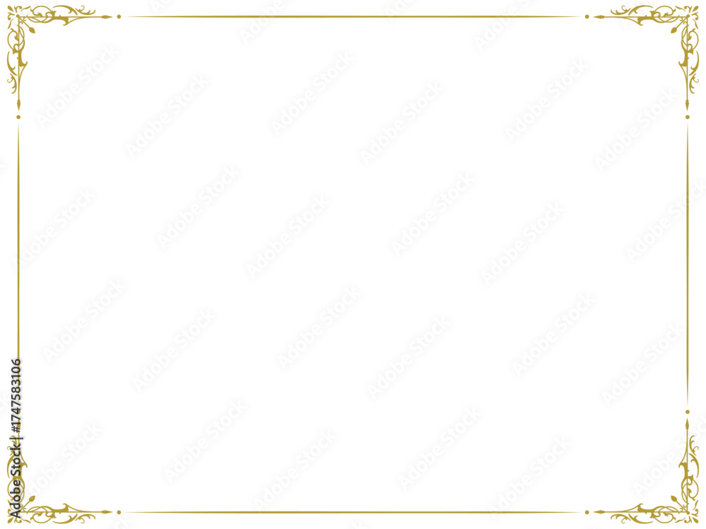 Naklejka premium 可愛いアンティークフレーム〜ゴールド〜 