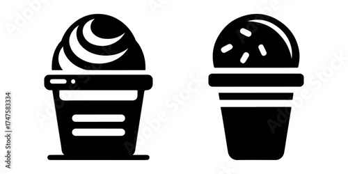 Ice Cream Cup Icons: Delicious Dessert Treats.