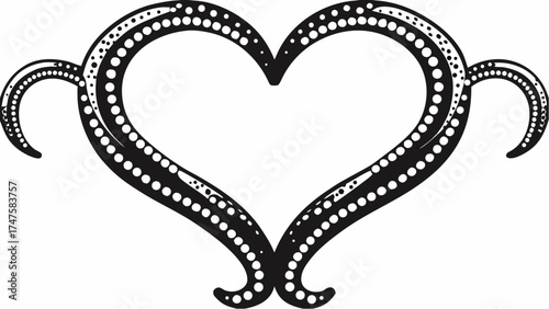 Love and magic entwined together, heart with tentacles for a unique design element for your project