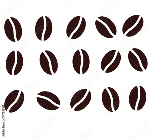 Cute cartoon hand drawn vector coffee beans icon.