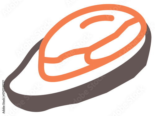 Mussel icon vector illustration with open shell design. Perfect for seafood restaurant, BBQ buffet, and ingredient label.