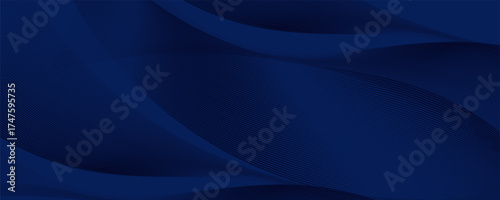 Premium dark blue abstract background with elegant diagonal line patterns and modern geometric style. Luxury vector template for digital banners, invitations, vouchers, certificates, and presentations