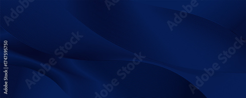 Premium dark blue abstract background with elegant diagonal line patterns and modern geometric style. Luxury vector template for digital banners, invitations, vouchers, certificates, and presentations