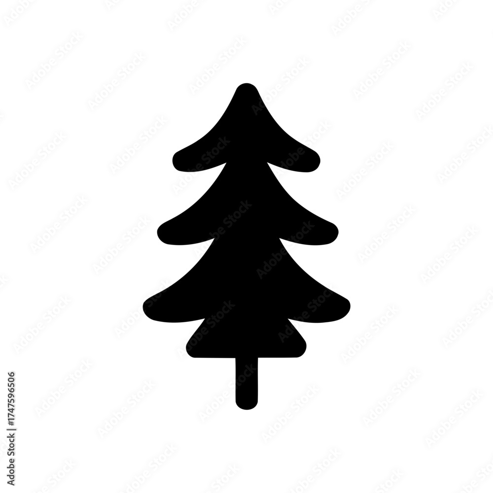 Fototapeta premium silhouette of a pine tree. christmas tree vector illustration
