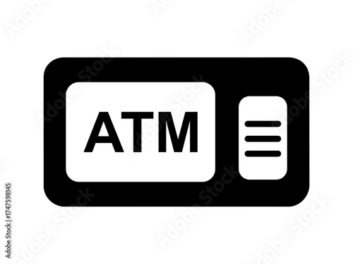 Simple icon of an atm machine. atm icons vector