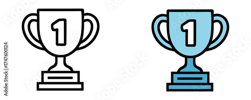 First place trophy icons. trophy cup icon